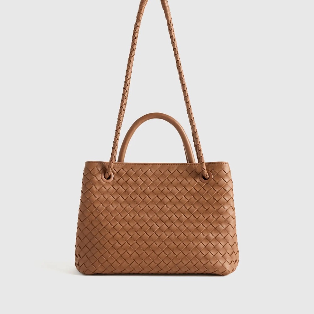 Quince Italian Leather Handwoven Satchel - Picture 5 of 6